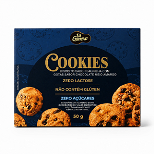Biscoito Baunilha com Gotas de Chocolate Meio Amargo La Ganexa Zero Açúcar 50g