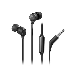 Fone De Ouvido Motorola Earbuds 3-S, Com Microfone E Isolamento De Ruído Passivo Preto