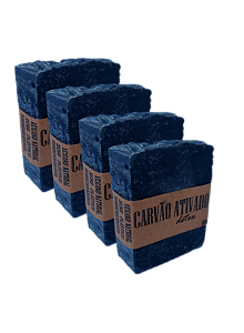 Kit 04 Sabonetes Carvão Ativado 100% natural BEAUTÉ Organique 90g