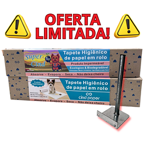 Combo Limitado de Páscoa - 2 Tapete Higiênico em Rolo Impermeável Biodegradável & Ecológico 48cm X 14m com Suporte de Parede