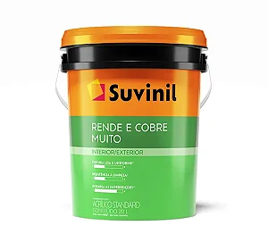 TINTA ACRÍLICA RENDE E COBRE MUITO STANDARD FOSCO INTERNO E EXTERNO BALDE 20L SUVINIL