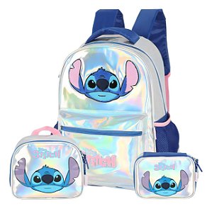 Mochila Kit Holográfico ( + estojo box + lancheira)