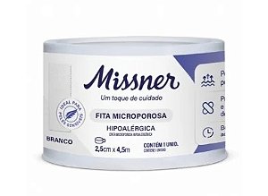 Fita Micropore Branca Hipoalérgica 2,5cm x 4,5m - Missner