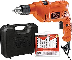 KIT FURADEIRA DE IMPACTO 3/8" (10MM) 127V C/MALETA + 9 BROCAS - TM500KB9BR