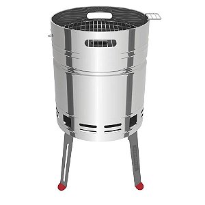 CHURRASQUEIRA A CARVÃO TRAMONTINA TCP 400 EM AÇO INOX COM BANDEJA PARA CARVÃO EM AÇO ESMALTADO - 26500006