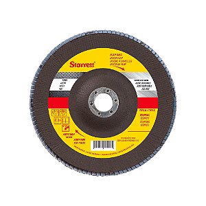 DISCO FLAP MOD. STARRETT EM FIBRA DE VIDRO CONICO TIPO B - 115 X 22,23MM (4.1/2" X 7/8") GRAO 80 - FDS115-80FC