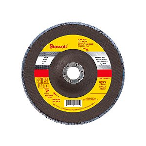 DISCO FLAP MOD. STARRETT EM FIBRA DE VIDRO CONICO TIPO B - 115 X 22,23MM (4.1/2" X 7/8") GRAO 120 - FDS115-120FC