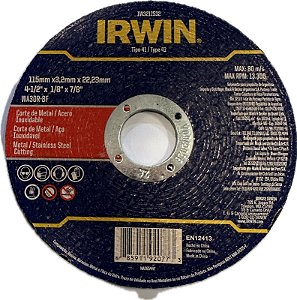 DISCO DE CORTE INOX 115X3,2X22,2MM - IW3211532