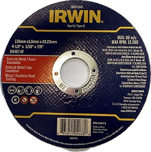 DISCO DE CORTE 115 X 1,6 X 22,2MM - IW3211516