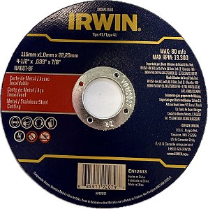 DISCO DE CORTE 115 X 1,0 X 22,2MM - IW3211510