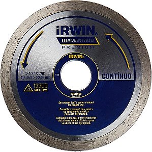 DISCO DIAMANTADO LISO IRWIN PREMIUN 115MMX22.22MM - IW8943