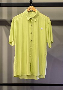 Camisa Linho Manga Curta Dusk Verde Claro