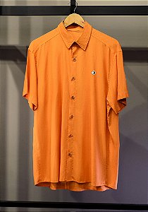 Camisa Linho Manga Curta Dusk Laranja