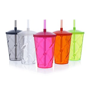 COPO C/ CANUDO ESPIRAL 500ML  PERSONALIZADO
