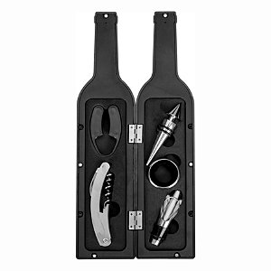 KIT PARA VINHO C/ 5 PEÇAS MOD. GARRAFA  PERSONALIZADO