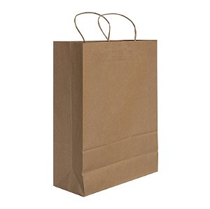 SACOLA PAPEL ALÇA TORCIDA 26,5X31X10CM KRAFT 0  PERSONALIZADO