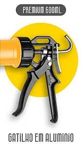 Aplicador Premium de Silicone e PU 600ml - Gatilho em ALUMÍNIO