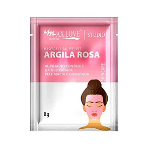 Máscara facial limpeza argila rosa-  Max Love