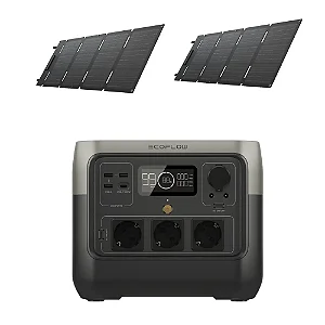 Gerador  River 2 Pro + Painel 120W (Dois painéis de 60W)