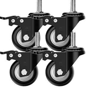 Rodinhas para moveis Trava e Espiga 2 polegadas Preto Kit 4 Und - RRJ