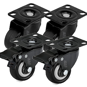 Rodinhas para moveis Giratorio 2 polegadas Preto Kit 4 Und - RRJ