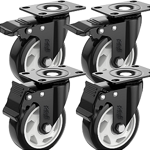 Rodinhas para moveis pesados Com Trava 3polegadas Preto Kit 4Und - RRJ