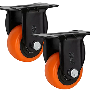 Rodizio para moveis Fixo Cabeceira 1,5polegadas Laranja Kit 2Und - RRJ