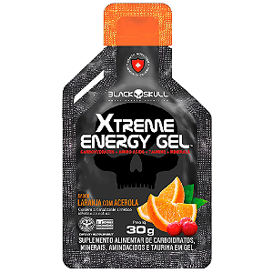 Xtreme Energy Gel Sachê sabor Laranja com Acerola 30g - Black Skull