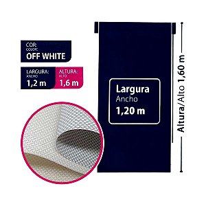 Persiana Em Rolo Tela Solar 3% Off White 1,2 m x 1,6 m Atlas