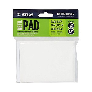 2 Refis Para PAD Recorte Acabamento Pintura 120mm 4,7" Atlas