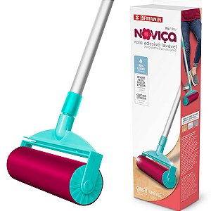 Mop Rolo Adesivo Lavável Noviça -Tira Pelos Cabelos Poeiras