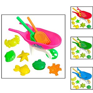 Kit Carrinho de Mão Radical Infantil Praia - Rei do Balde