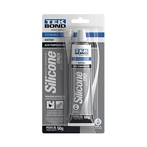 Silicone Acético Alta Temperatura Cinza 50g - Tekbond