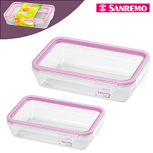 Kit 2 Potes Herméticos 1,6L e 820ml Ótima Vedação Sanremo