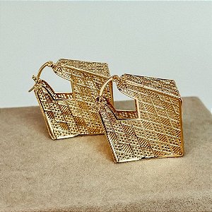 ARGOLA ABUDABI EM BANHO DE OURO 18 K