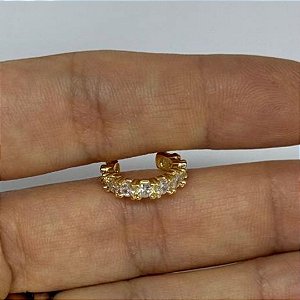 PIERCING FAKE CRISTAL EM BANHO DE OURO 18 K