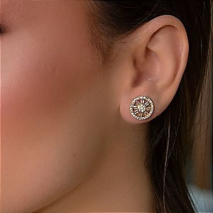 BRINCO PIZZA EM BANHO DE OURO 18K