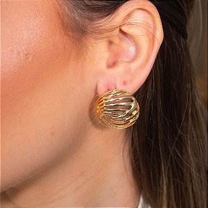 BRINCO PRICILA NO BANHO DE OURO 18K