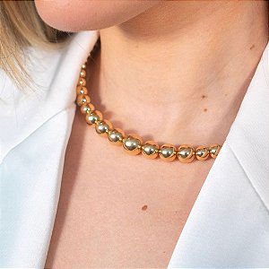 CHOCKER ARO BOLINHA DOURADA