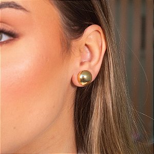BRINCO BOLINHA PEQUENA NO BANHO DE OURO 18K