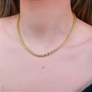 COLAR DIAMANTADO EM BANHO DE OURO 18K