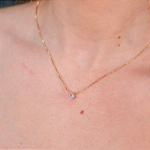 COLAR PONTO DE LUZ EM BANHO DE OURO 18K