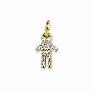 PINGENTE BOY CRAVEJADO EM BANHO DE OURO 18K