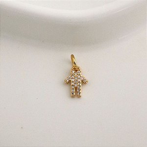 PINGENTE BOY CRAVEJADO EM BANHO DE OURO 18K