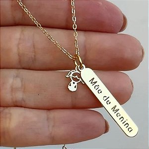 COLAR MÃE DE MENINA EM BANHO DE OURO 18K