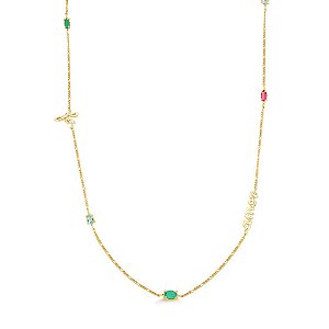 COLAR  LONGO FÉ E AMOR  EM BANHO DE OURO 18K