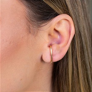 BRINCO EARHOOK EM OURO 18K LISO