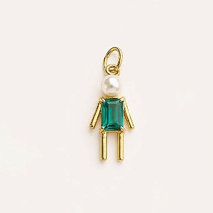 PINGENTE FILHO TURMALINA VERDE EM BANHO DE OURO 18K