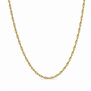 CORRENTE SINGAPURA DIAMANTADA EM BANHO DE OURO 18K