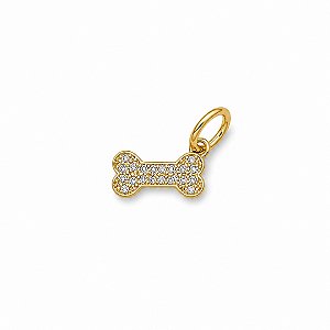 PINGENTE OSSINHO PET EM BANHO DE OURO 18K